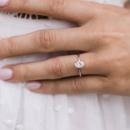 1.33 CT Oval Hidden Halo Lab Grown Diamond Engagement Ring