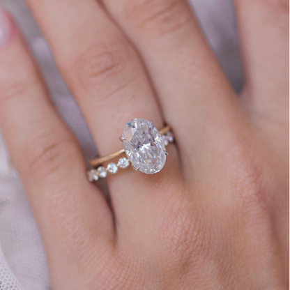 4 CT Oval Solitaire Lab Grown Diamond Engagement Ring
