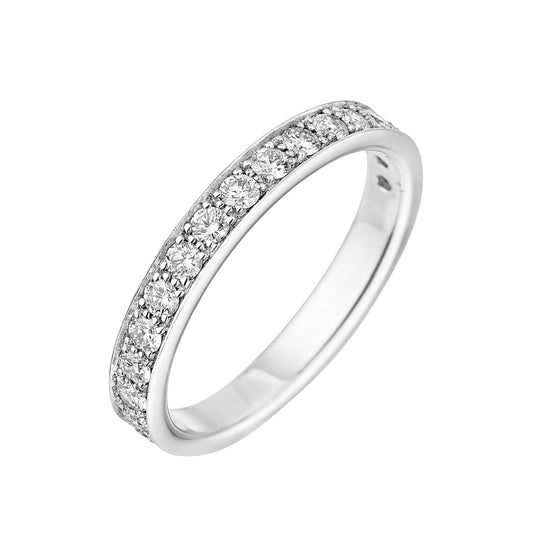 0.51 CT Round Shaped Moissanite Channel Setting Wedding Band