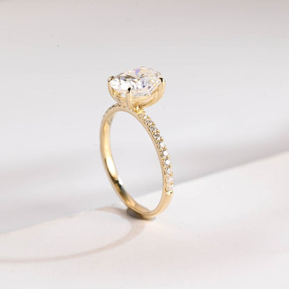 Stunning 1.0 - 2.0 CT Oval Moissanite Engagement Ring with Pave Design 5