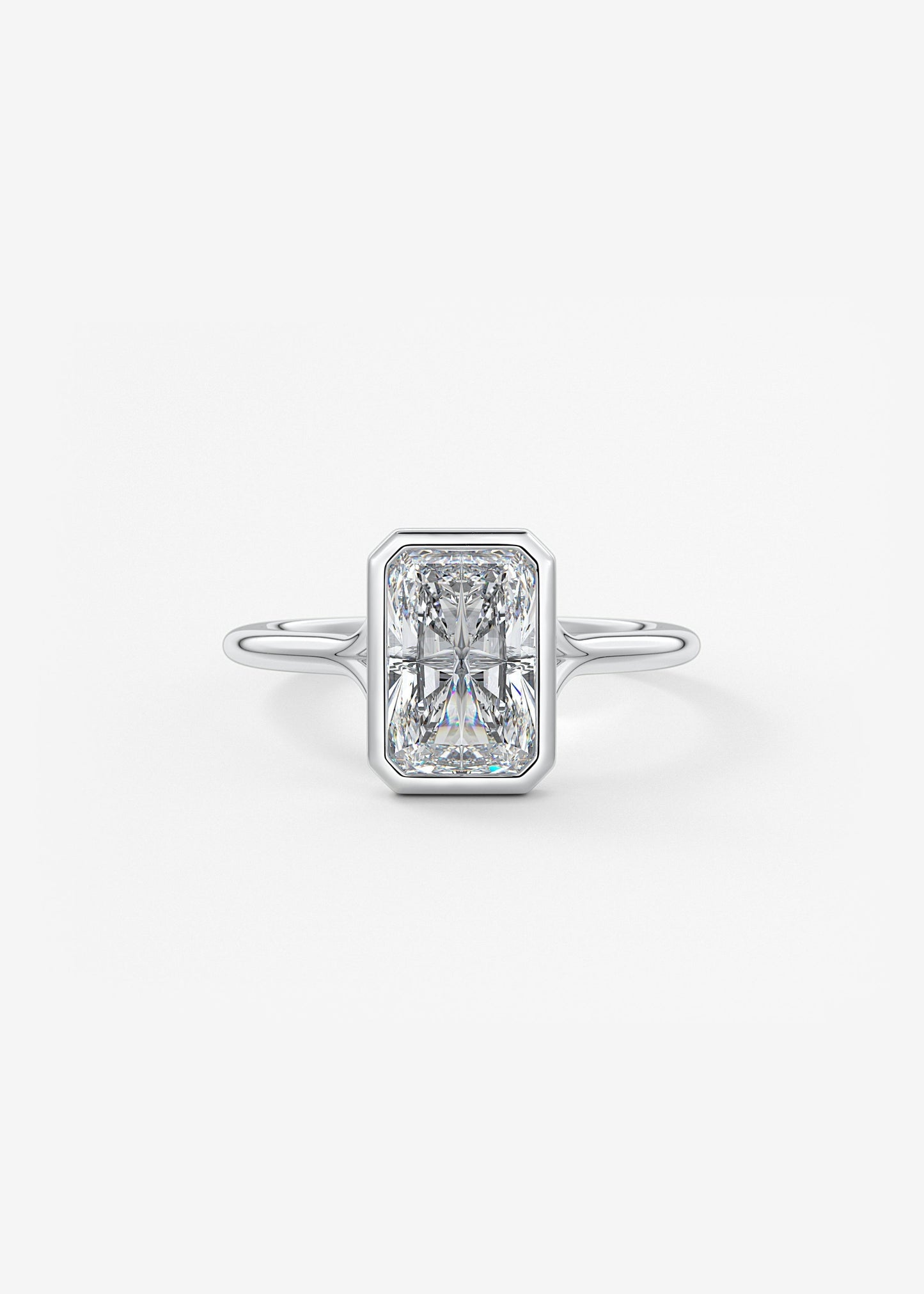 Radiant Bezel Lab Grown Diamond Engagement Ring