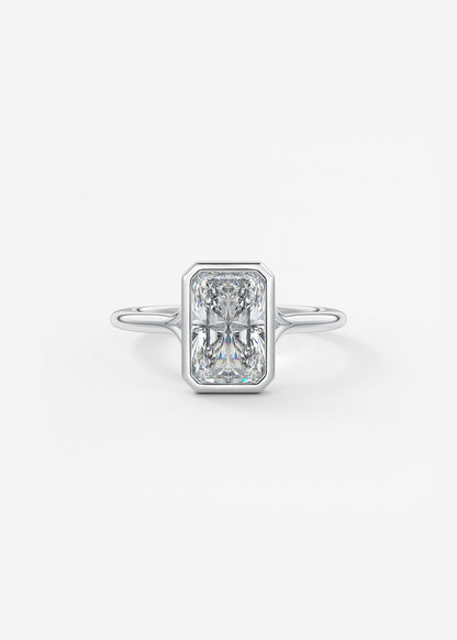 Radiant Bezel Lab Grown Diamond Engagement Ring