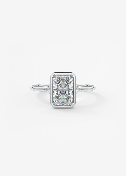Radiant Bezel Lab Grown Diamond Engagement Ring