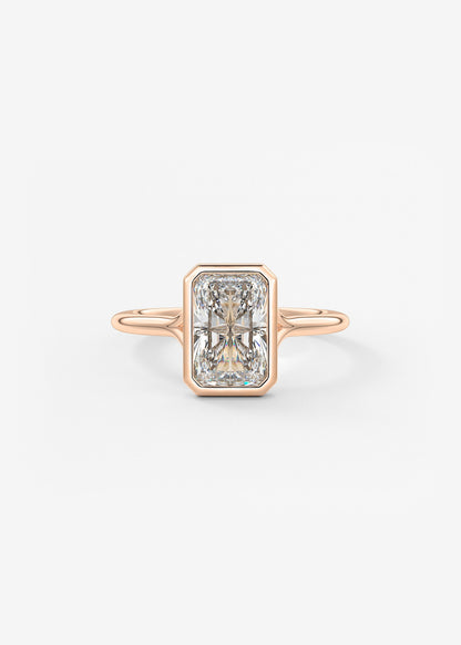 Radiant Bezel Lab Grown Diamond Engagement Ring
