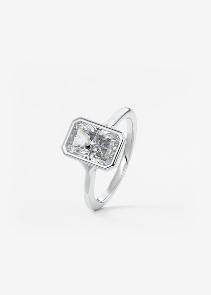 Radiant Bezel Lab Grown Diamond Engagement Ring