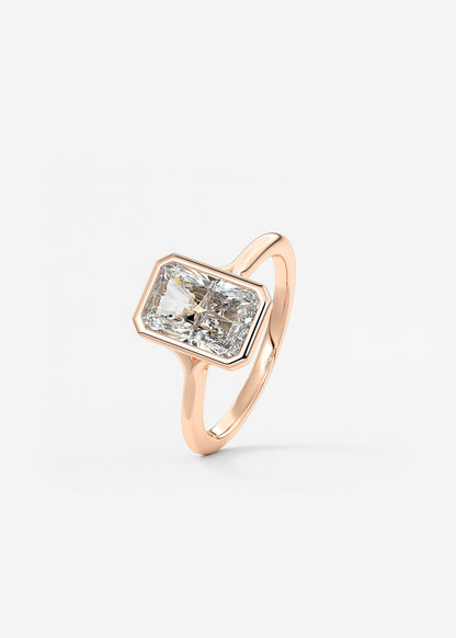 Radiant Bezel Lab Grown Diamond Engagement Ring