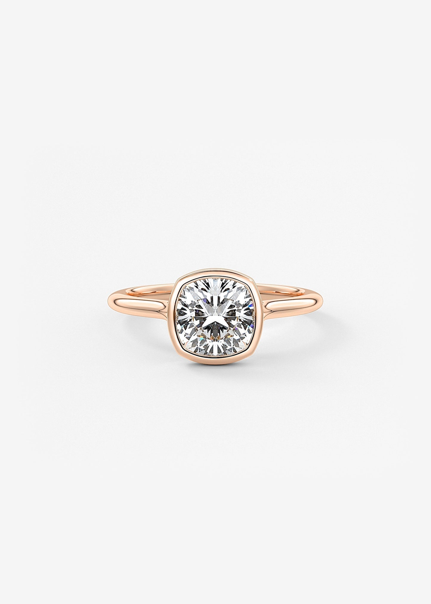 Cushion Bezel Lab Grown Diamond Engagement Ring