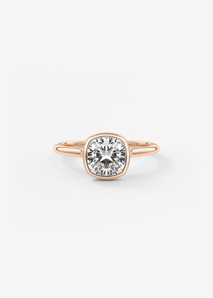 Cushion Bezel Lab Grown Diamond Engagement Ring
