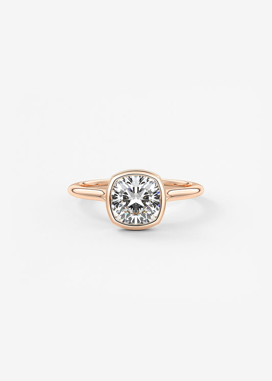 Cushion Bezel Lab Grown Diamond Engagement Ring