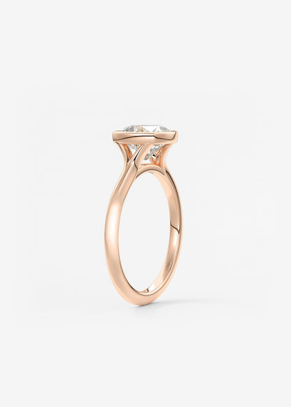 Cushion Bezel Lab Grown Diamond Engagement Ring
