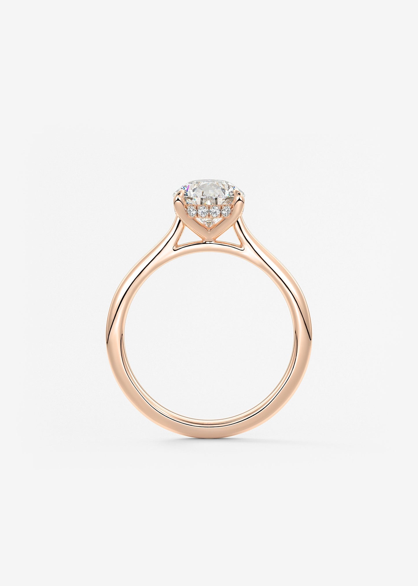 Pear Hidden Halo/ Cathedral Lab Grown Diamond Engagement Ring
