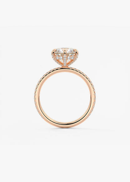 Round Pave Lab Grown Diamond Engagement Ring