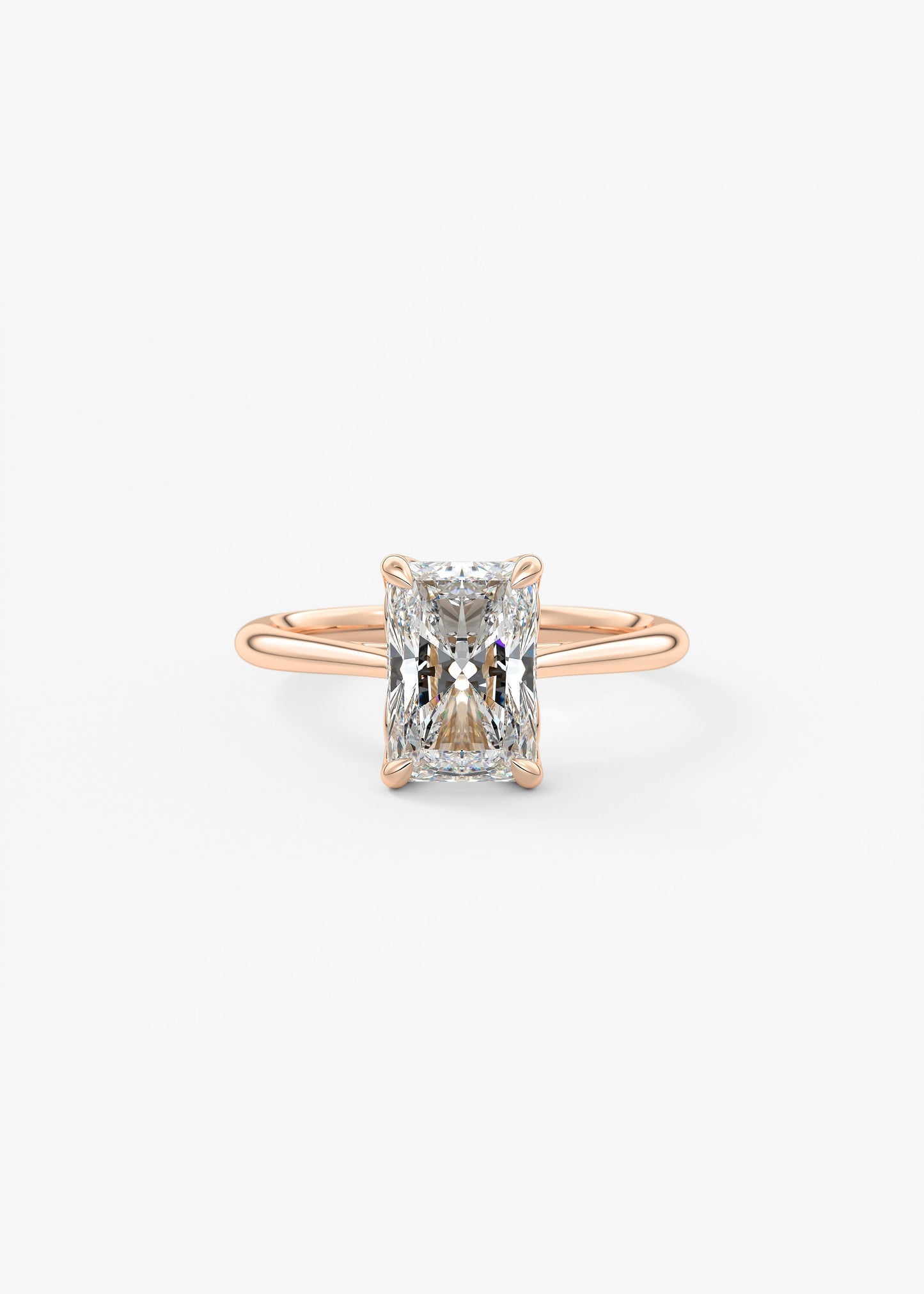 Radiant Solitaire Cathedral Lab Grown Diamond Engagement Ring