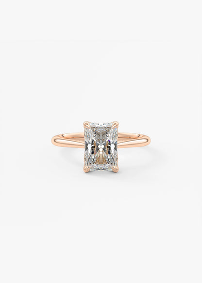 Radiant Solitaire Cathedral Lab Grown Diamond Engagement Ring