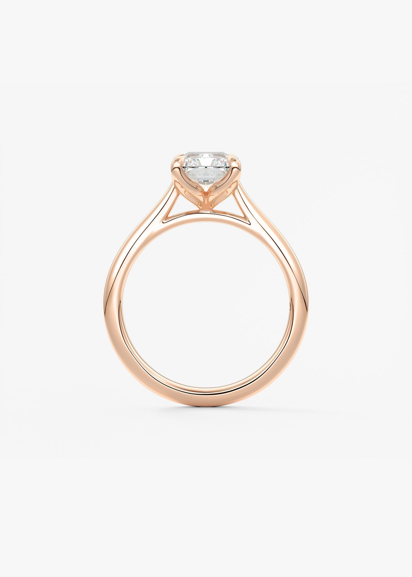 Radiant Solitaire Cathedral Lab Grown Diamond Engagement Ring