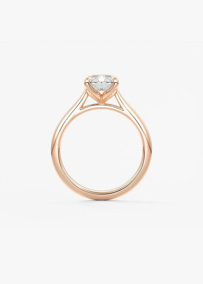 Radiant Solitaire Cathedral Lab Grown Diamond Engagement Ring