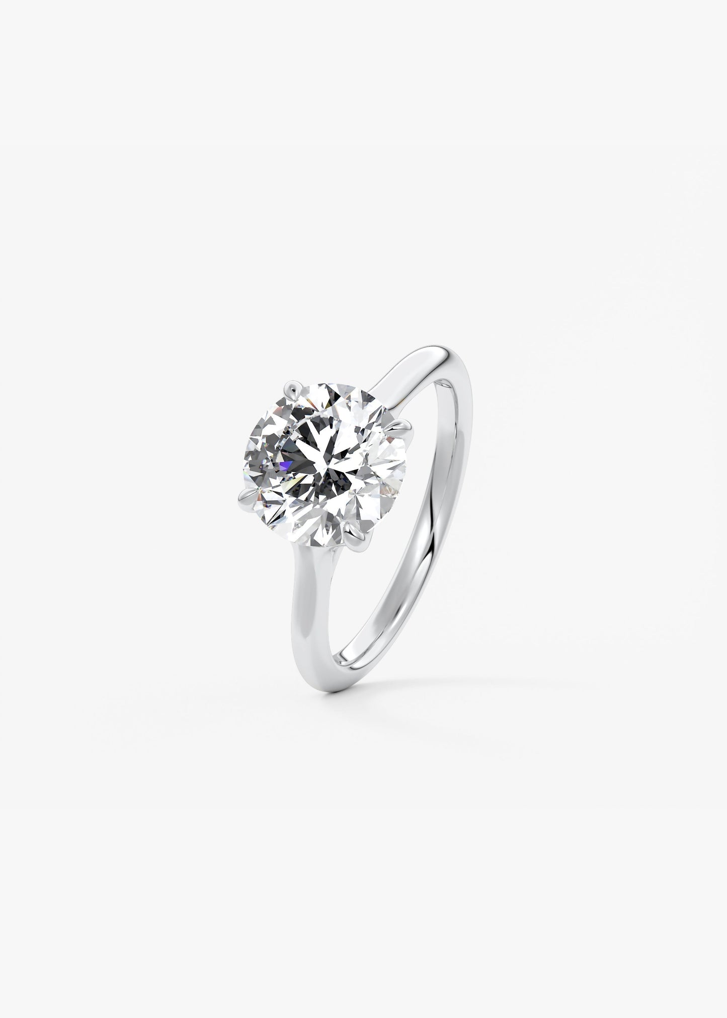 Round Split Shank Lab Grown Diamond Engagement Ring