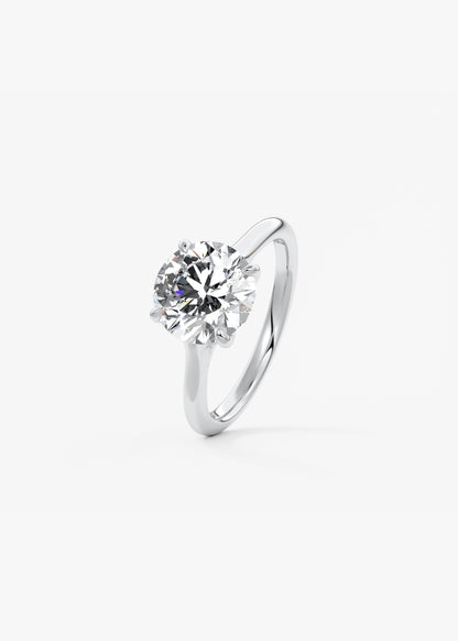 Round Split Shank Lab Grown Diamond Engagement Ring