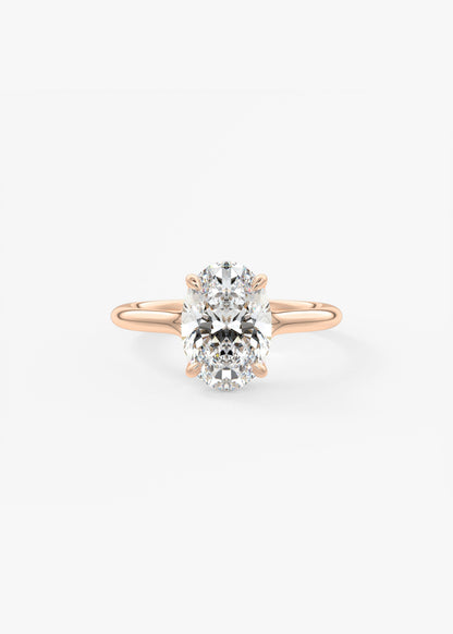 Oval Split Shank Lab Grown Diamond Engagement Ring