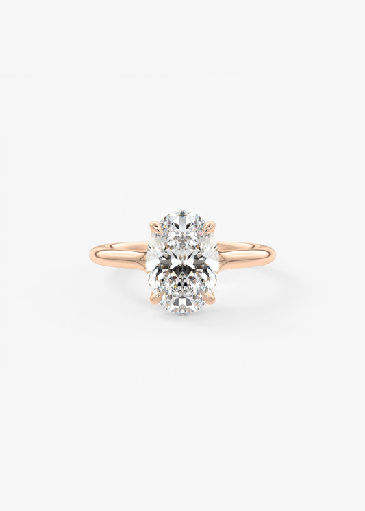 Oval Split Shank Lab Grown Diamond Engagement Ring