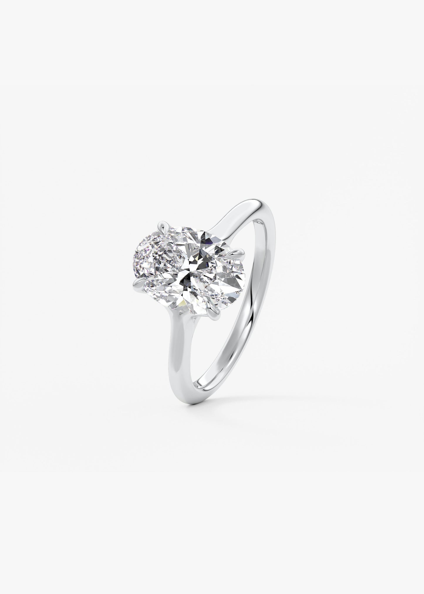 Oval Split Shank Lab Grown Diamond Engagement Ring