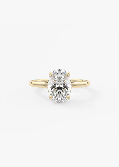 Oval Split Shank Lab Grown Diamond Engagement Ring