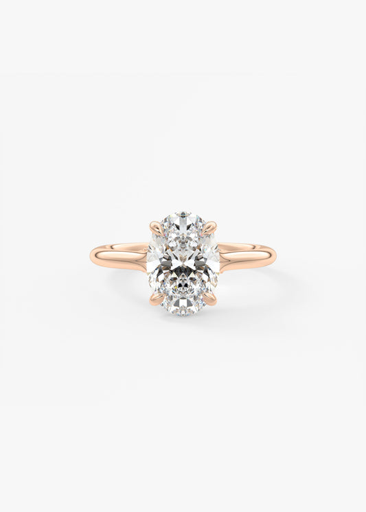 Oval Hidden Halo Lab Grown Diamond Engagement Ring