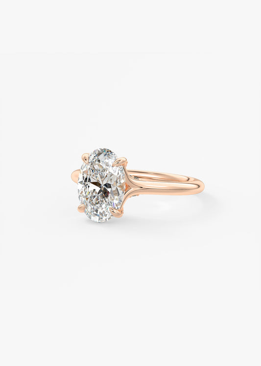 Oval Hidden Halo Lab Grown Diamond Engagement Ring