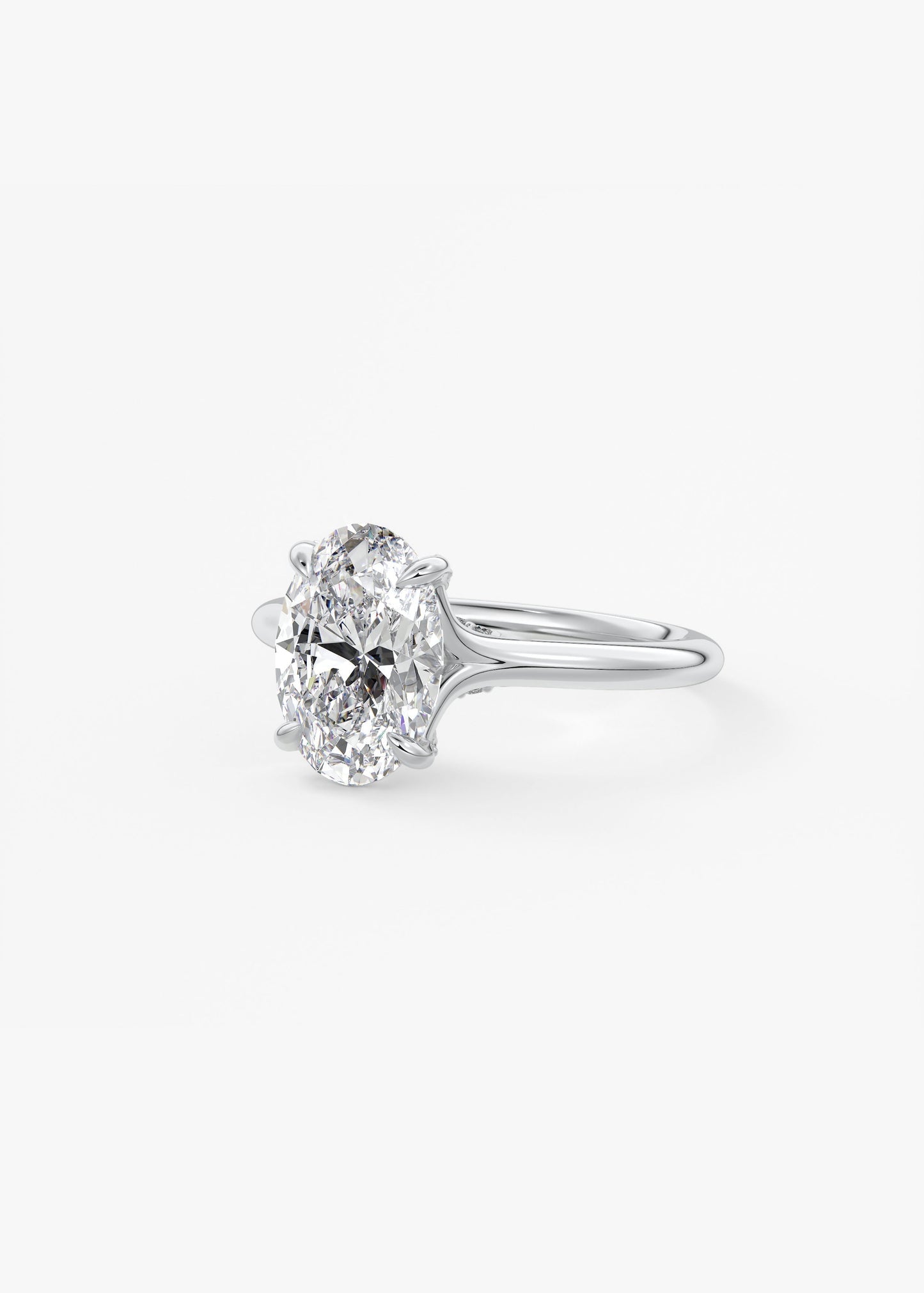 Oval Hidden Halo Lab Grown Diamond Engagement Ring