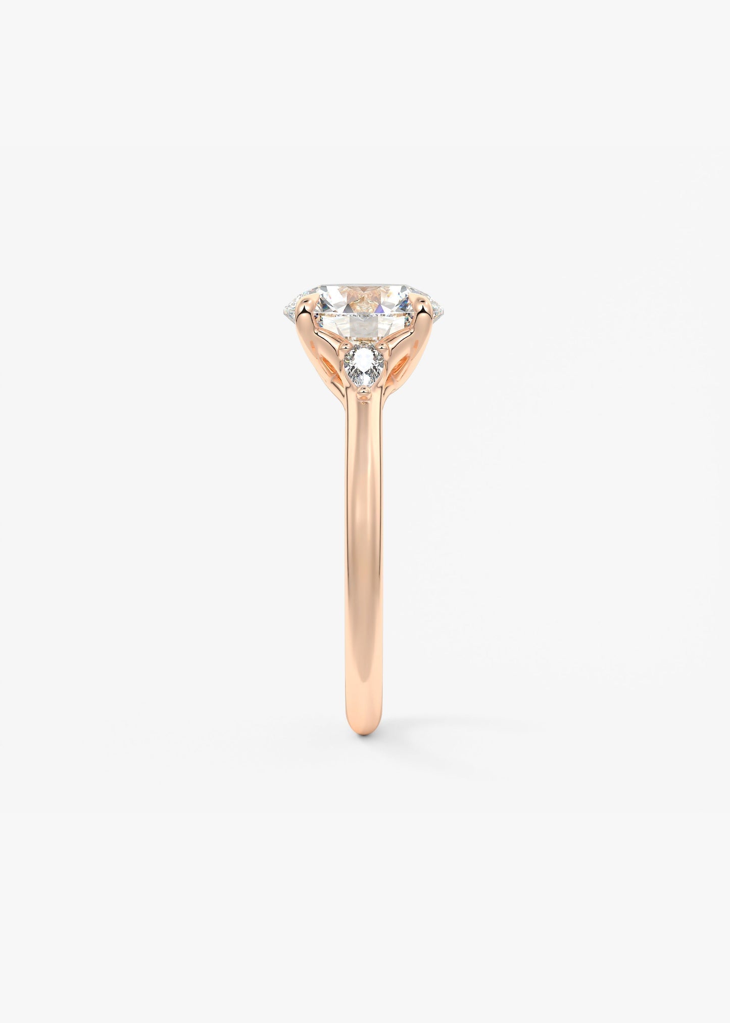 Round Three Stone Lab Grown Diamond Engagement Ring