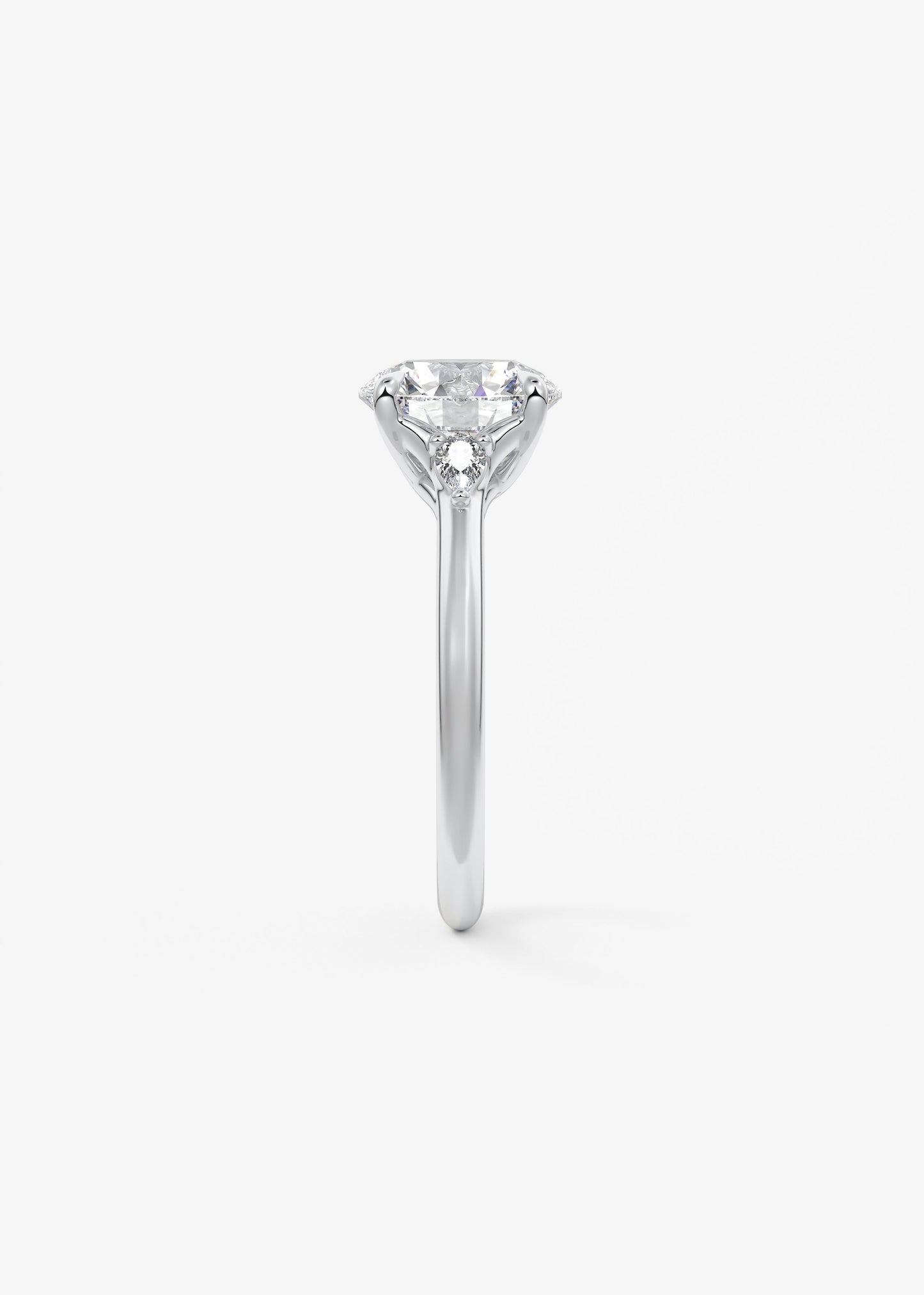 Round Three Stone Lab Grown Diamond Engagement Ring