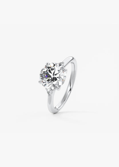Round Three Stone Lab Grown Diamond Engagement Ring
