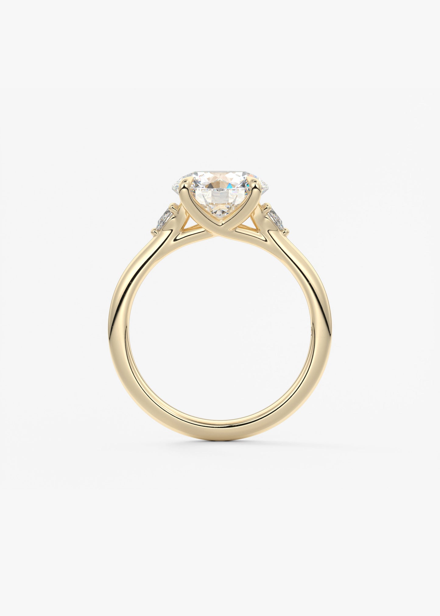 Round Three Stone Lab Grown Diamond Engagement Ring