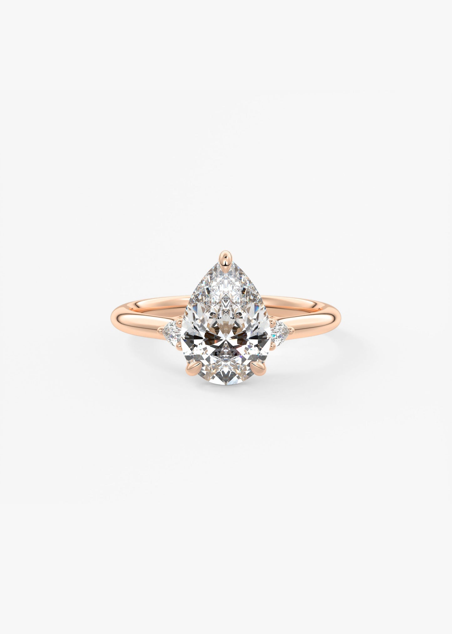 Pear Three Stone Lab Grown Diamond Engagement Ring