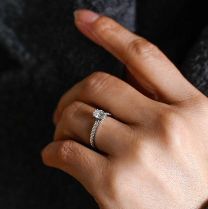 Stunning 1.0 - 2.0 CT Oval Moissanite Engagement Ring with Cathedral Design 4