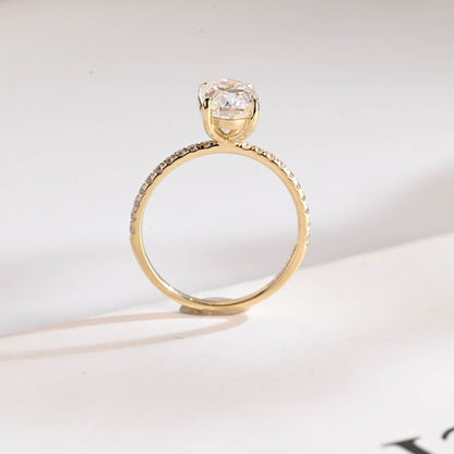 Stunning 1.0 - 2.0 CT Oval Moissanite Engagement Ring with Pave Design 8