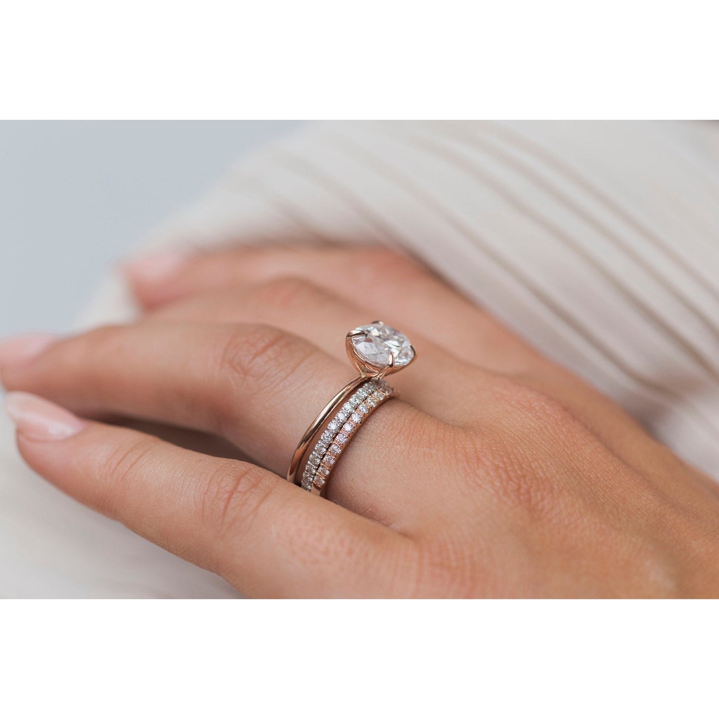 3.50 CT Oval Solitaire Moissanite Engagement Ring