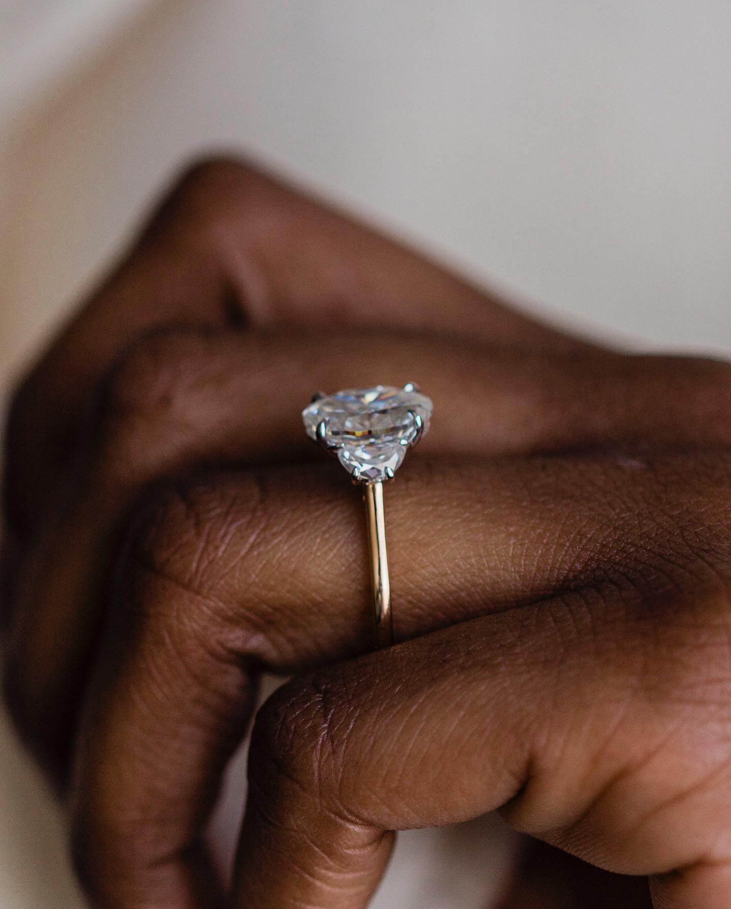 2.20 CT Oval Three Stone Moissanite Engagement Ring