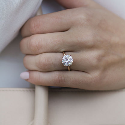 3 CT Round Solitaire Lab Grown Diamond Engagement Ring