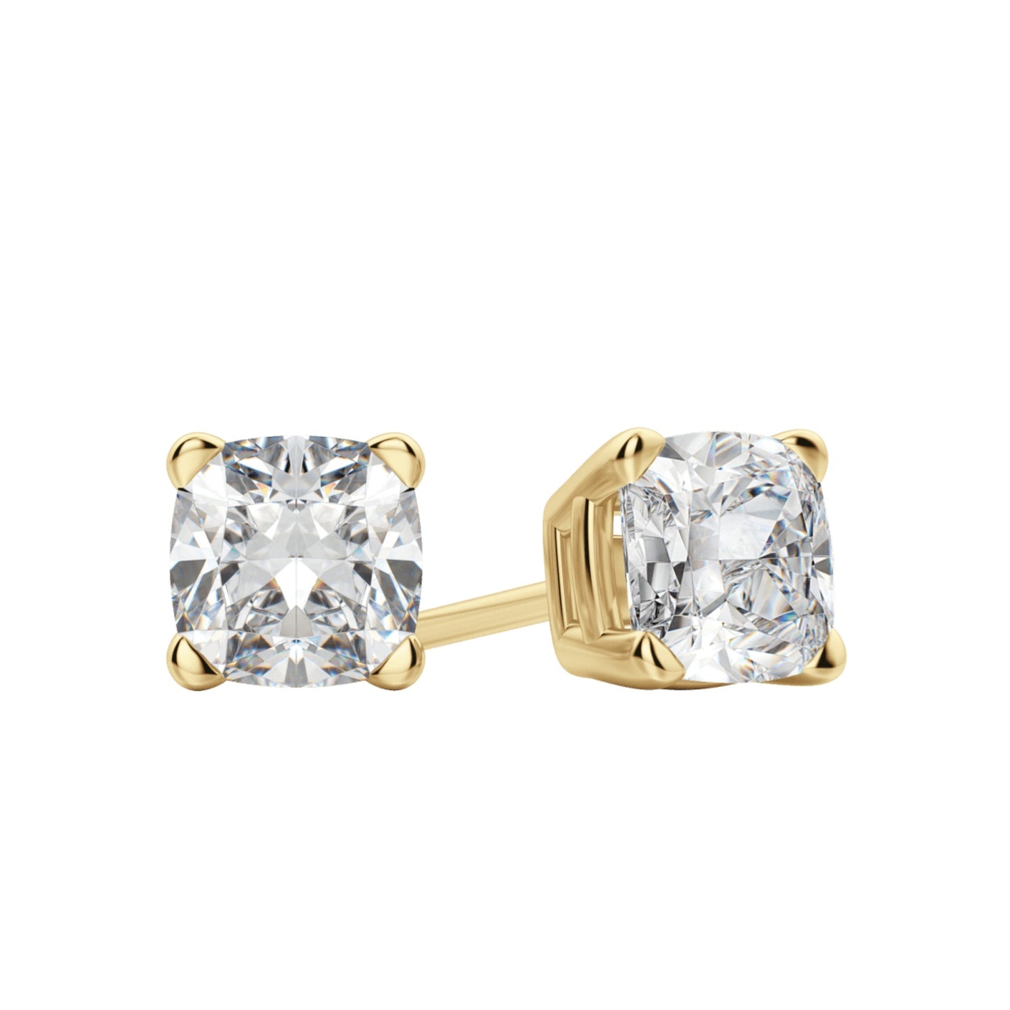 0.50 TCW-1.0 TCW Cushion Cut Moissanite Solitaire Stud Earrings