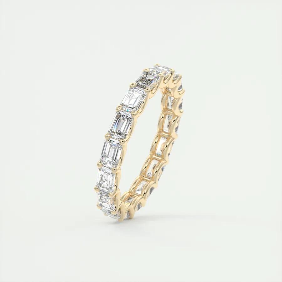 2.55 Emerald Cut East West Eternity Moissanite Bridal Wedding Band