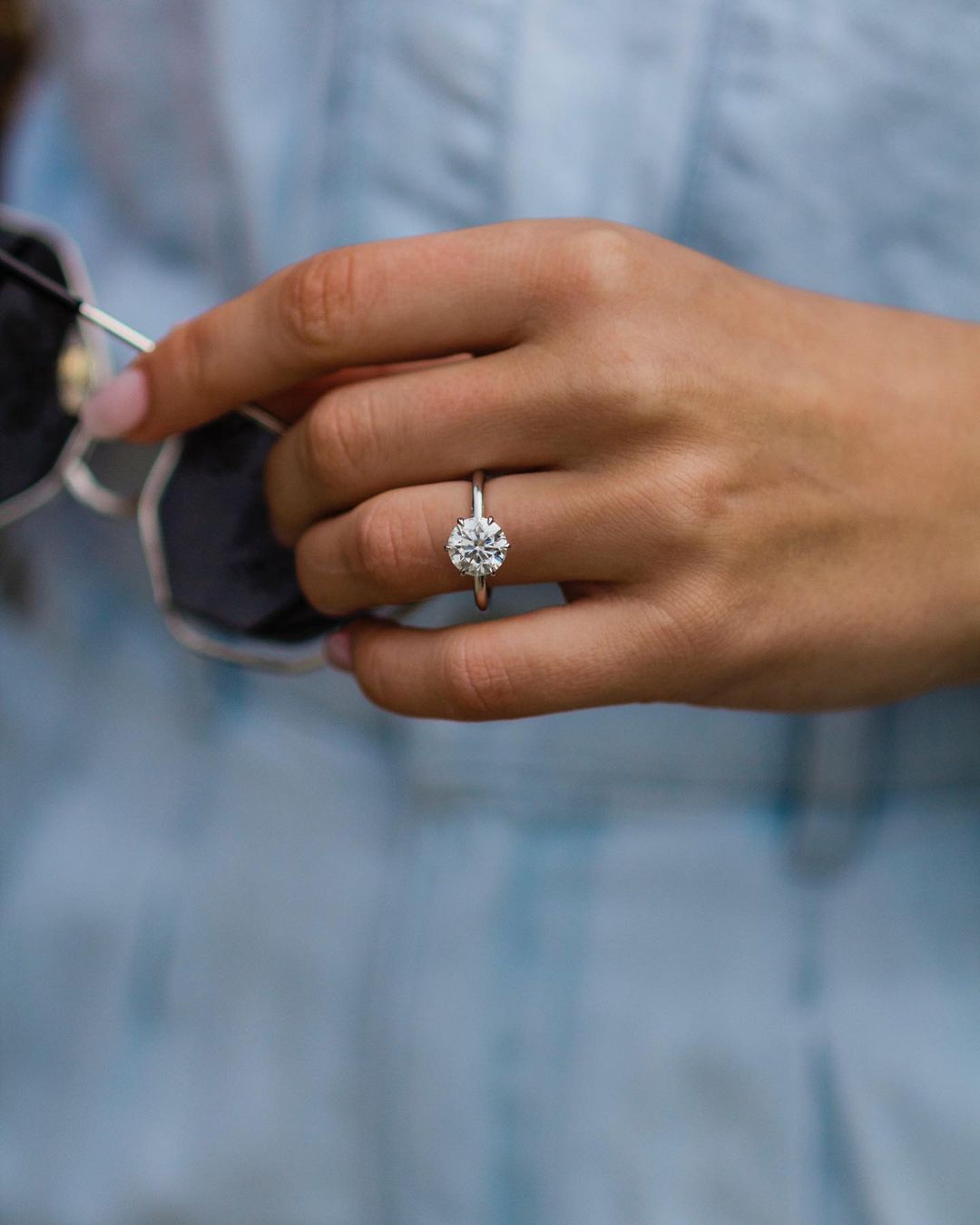 2.10 CT Rose Round Solitaire Moissanite Engagement Ring