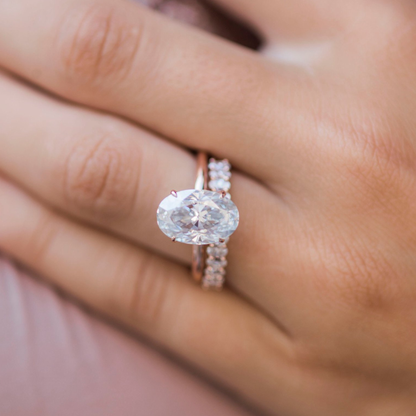 4 CT Oval Solitaire Lab Grown Diamond Engagement Ring