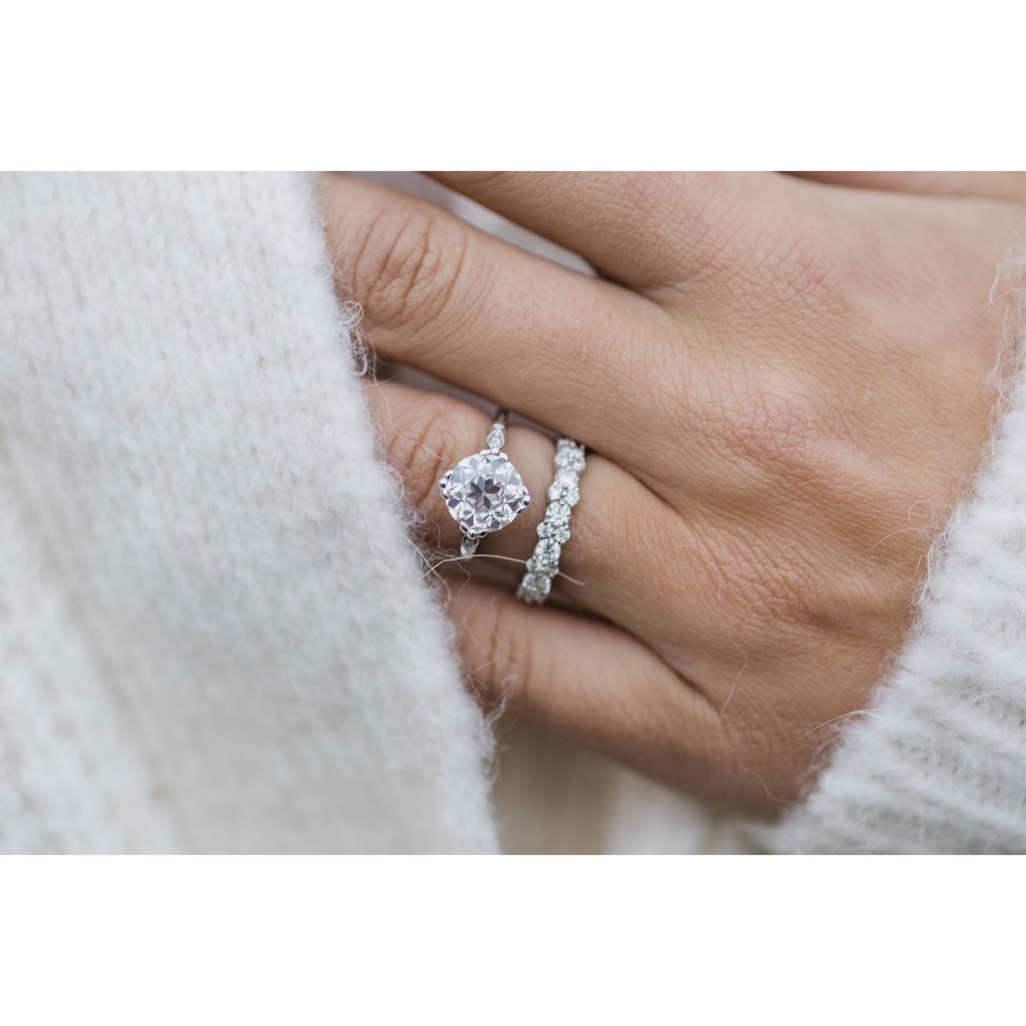 2.50 CT Old Mine Round Solitaire Moissanite Engagement Ring