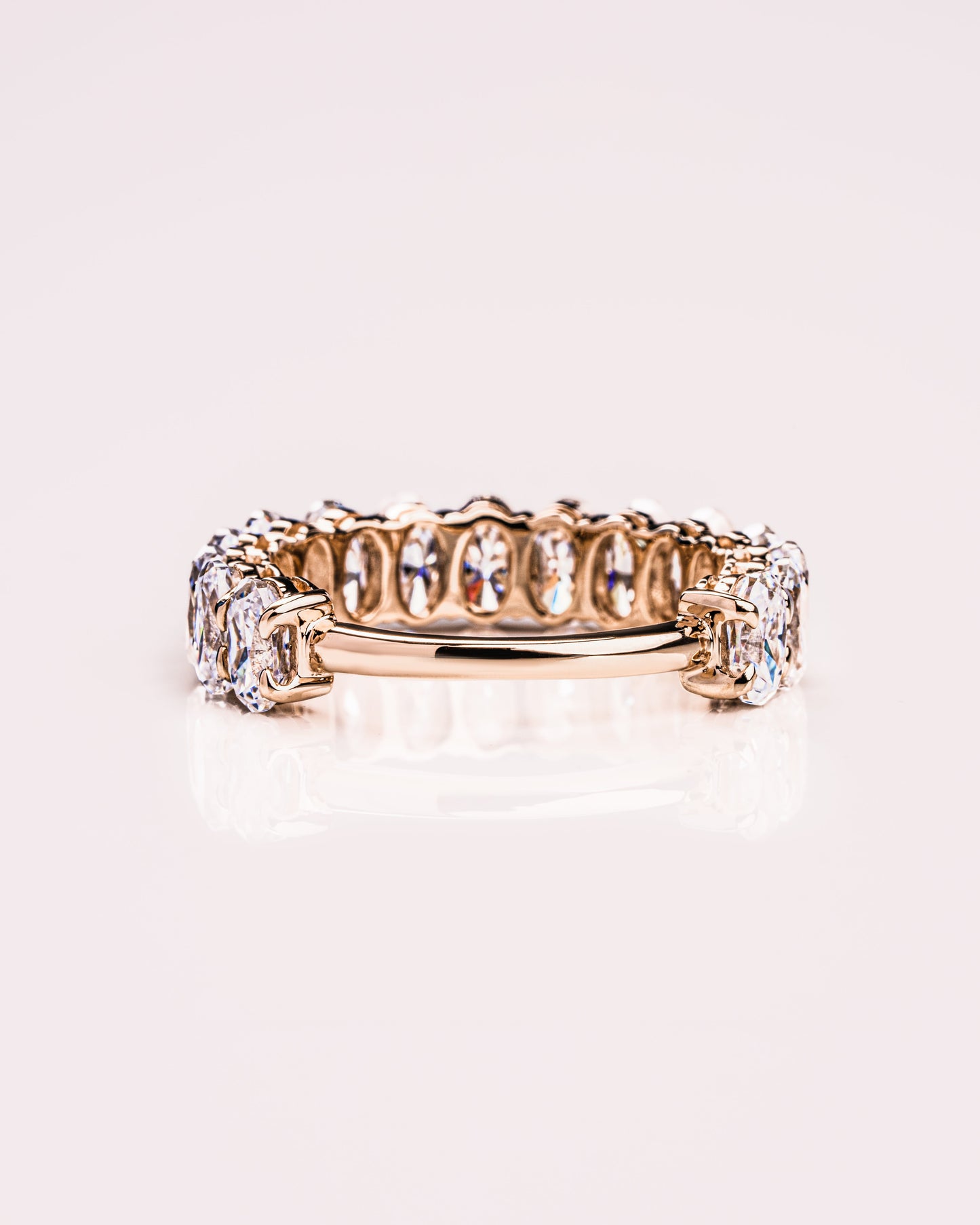 3.45 TCW Oval Moissanite Half Eternity Wedding Band