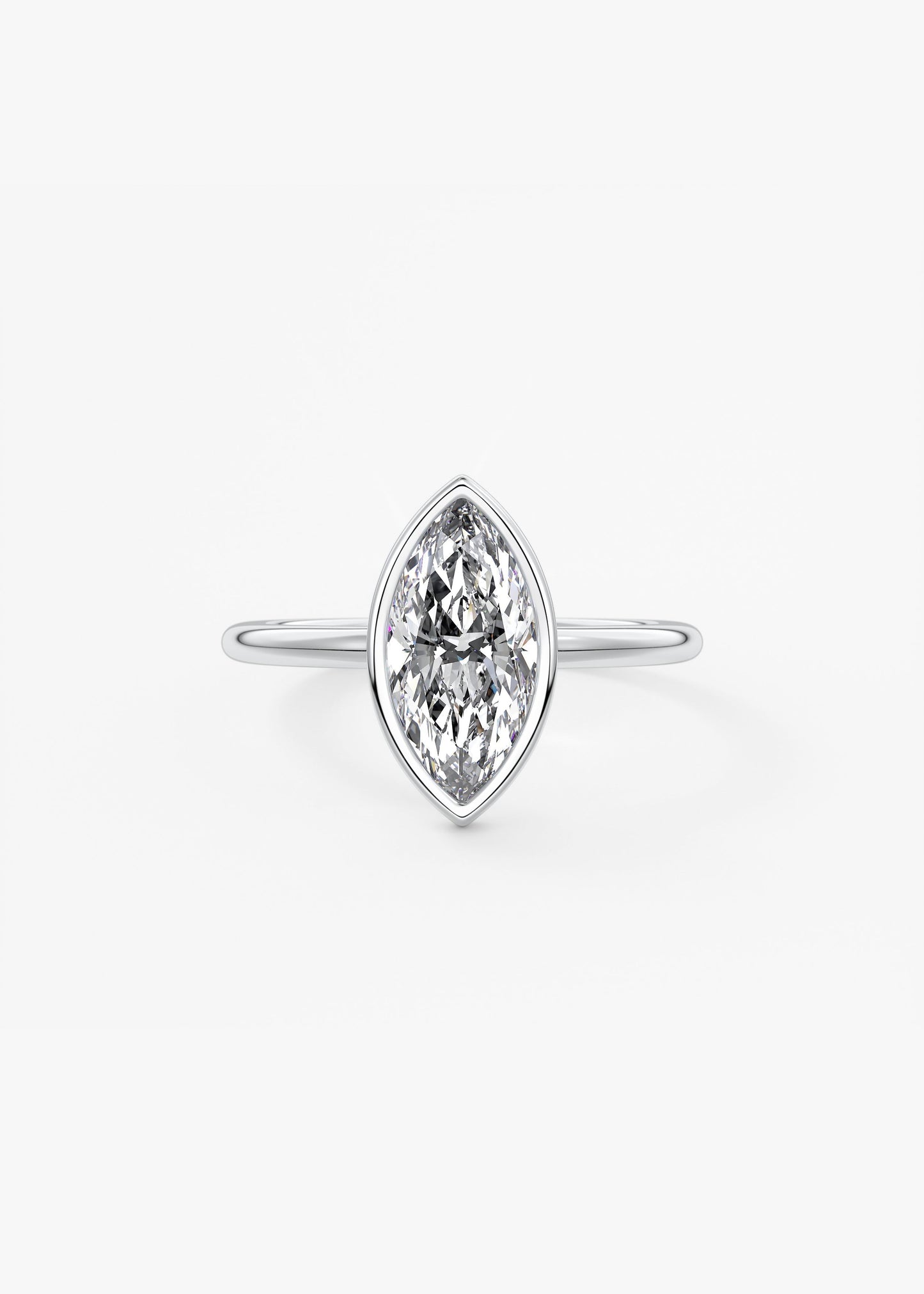 Marquise Bezel Lab Grown Diamond Engagement Ring