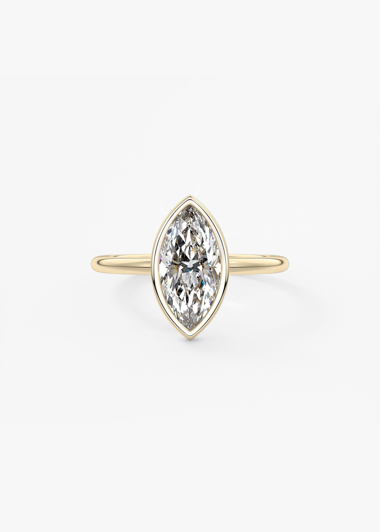Marquise Bezel Lab Grown Diamond Engagement Ring