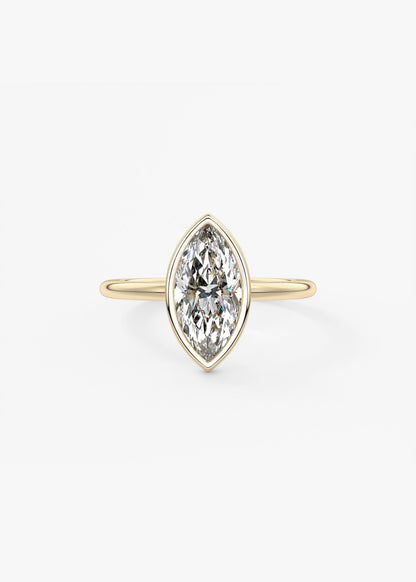 Marquise Bezel Lab Grown Diamond Engagement Ring