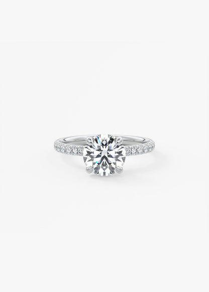 Round Pave Lab Grown Diamond Engagement Ring