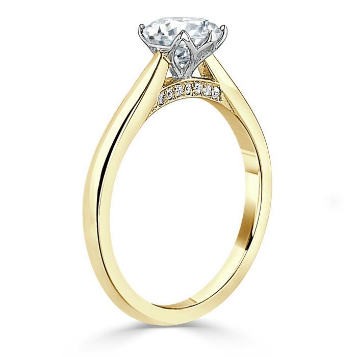 0.75 CT Round Cut Solitaire Moissanite Engagement Ring